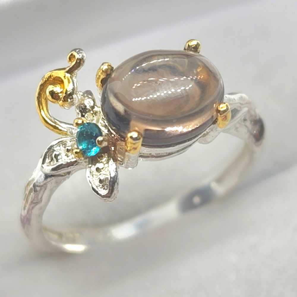 Genuine Smoky Quartz Ring | Size 8 |  Birthstone For April Meaning Strength